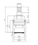 1/2 Inch Brass Tap Cartridge with Ceramic Disc 12 Hot Type