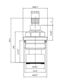 1/2 Inch Brass Tap Cartridge with Ceramic Disc 17 Hot Type