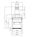 1/2 Inch Brass Tap Cartridge with Ceramic Disc 18 Hot Type