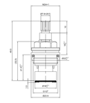 1/2 Inch Brass Tap Cartridge with Ceramic Disc 1 Hot Type