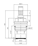 1/2 Inch Brass Tap Cartridge with Ceramic Disc 5 Hot Type