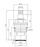 1/2 Inch Brass Tap Cartridge with Ceramic Disc 6 Hot Type