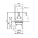 3/4 Inch Brass Tap Cartridge with Ceramic Disc CL3 Hot Type